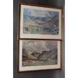 Robin Furness six signed limited edition prints, The Fellpacks of Cumbria,