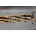 Daiwa graphite salmon fly rod, model No. CF98-18 in four sections, 18', Line 10-12.