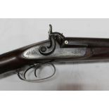 * W R Pape, a muzzle loading percussion shotgun, with 31 1/2" barrels, platinum plugs,