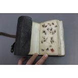 A mid 19th century fly cast wallet, marked to the inside Lloyd Foster Distington,