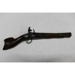 * An Eastern flintlock Blunderbuss type pistol, Niello detail to the barrel,