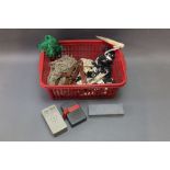 A Deben electronic ferret finder, together with various purse nets, sharpening stone etc.