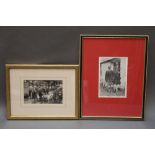 A hunt photograph of Walter Parkin and the Lunesdale Foxhounds, 8 x 13 cm, framed and mounted,