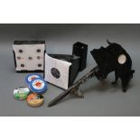 Two air rifle target pellet catchers,