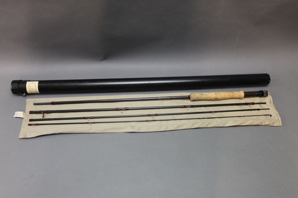 David Norwich Graphite Glow Away trout fly rod, in four sections, 10', line 6-7.