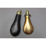 * James Dixon & Sons Sheffield, a brass and copper powder flask,