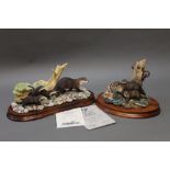 Border Fine Arts two limited edition figures of otters "At Waters Edge" model No.