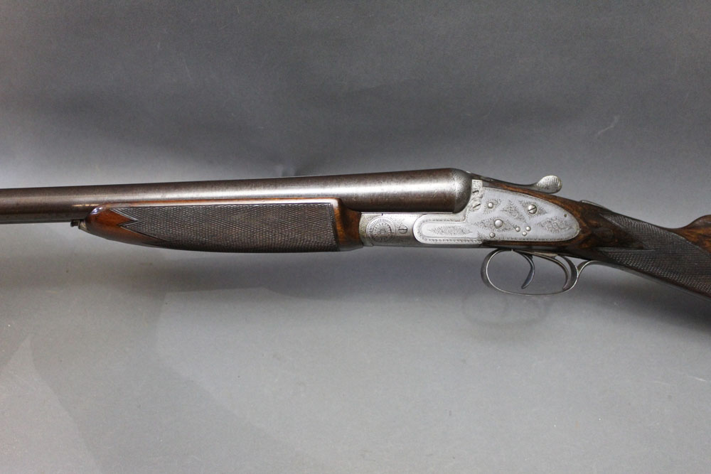 York House a 12 bore side by side shotgun, with 30" Damascus barrels, improved and half choke, - Image 3 of 4