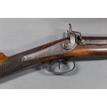 * William Wallas Wigton a side by side percussion muzzle loading shotgun with 29 1/2" barrels,