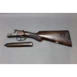 Johan Sigott a 16 bore shotgun stock and action only side by side shotgun with 29" barrels, boxlock,