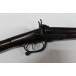 * Thomas Horsley of York, a 13 bore pin fire side by side shotgun, with 19 3/4" Damascus barrels,