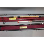 Abu, two rods a Legerlite 123 rod in three sections, 11' 3" with spare tips,