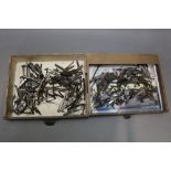 * A set of four crocodile skin effect drawers, containing gunsmithing parts, to include top levers,