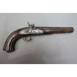 * A percussion pistol with an 8 1/2" barrel, the top marked London,
