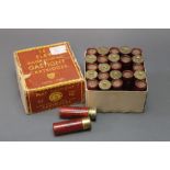 Twenty five Eley water resisting gas tight 10 bore shotgun cartridges, 2 7/8", shot size 5.