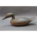 An American carved decoy duck, in the form of a mallard,