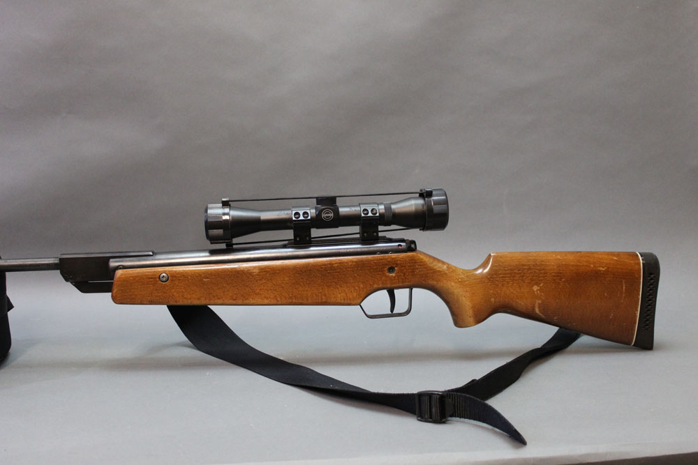 Original model 45 cal 22 break barrel air rifle, stamped Made in West Germany,