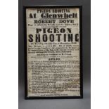 * A pigeon shooting poster,