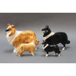 Four Beswick Collies, "Lochinvar of Ladypark" large and small,