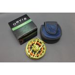 Orvis Hydros SL V fly reel, in Citron, with box and Neoprene pouch.