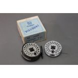 Hardy The Viscount 130 trout fly reel, with spare spool in a Hardy Viscount 140 box.