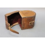 A Hardy Bros of Alnwick leather Block D shaped reel case, for a 3 3/4" reel.