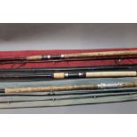 Three rods to include Linuo spinning rod, in two sections 2.