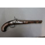 * A percussion pistol, with a 10 3/4" steel barrel,