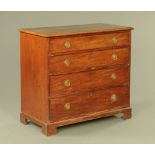 An early Victorian mahogany chest of drawers, the top with moulded edge,