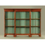 A 19th century glazed mahogany breakfront bookcase,