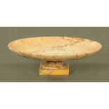 An early 19th century Italian Giallo Antico marble oval tazza, in the manner of Boschetti,