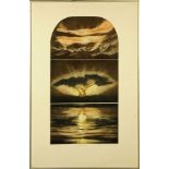 After Susan E Jameson (born 1944), "Thorn Tree", artist proof mezzotint triptych,