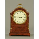 A Regency mahogany bracket clock, with two train striking movement, twin fusee,