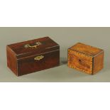 A George III mahogany tea caddy,