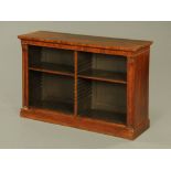 A George IV rosewood low open front bookcase,