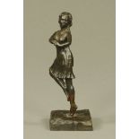 L Wakefield, bronze figure dancing girl, signed. Height 30 cm.