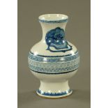 A Chinese blue and white porcelain vase,