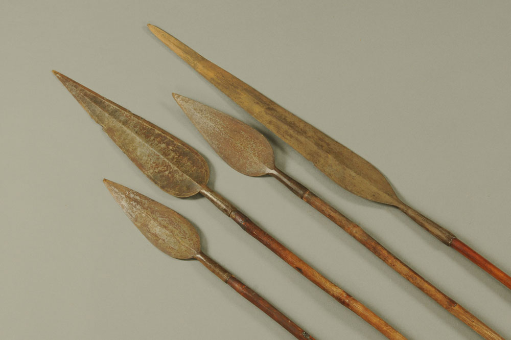 Four African spears, with steel blades and wooden shafts. - Image 2 of 2