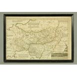 Thomas Kitchin, coloured engraving, " An Accurate Map of Carmarthenshire", 36 cm x 54 cm,