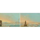 A pair of Italian Bay of Naples watercolours, each 29 cm x 41 cm (see illustration).