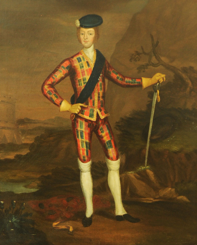 Style of "Wassdail" (possibly James Worsdale) oil painting, "Portrait of Charles Edward Stuart,