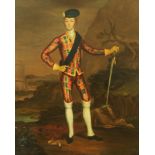 Style of "Wassdail" (possibly James Worsdale) oil painting, "Portrait of Charles Edward Stuart,