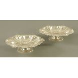 A pair of late Victorian silver oval bonbon dishes by the Alexander Clark Manufacturing Co.