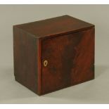 A 19th century figured mahogany miniature chest of drawers,