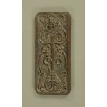 An early 20th century carved oak rectangular panel,