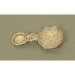 A George IV silver form caddy spoon by John Thropp or Joseph Taylor,