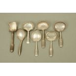 Six George III silver caddy spoons by William Pugh,