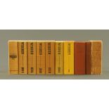 Ten Wisden Cricketers Almanacks, 1947 softback, 1948 softback but missing cover, 1952 hardback,