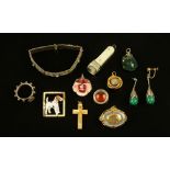 A collection of miscellaneous silver and other brooches, costume jewellery etc.