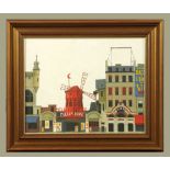 Continental School, oil painting, "Moulin Rouge", canvas 41 x 50 cm in gilt frame and glazed.